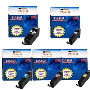 PGI525/CLI526- Lot de 5 cartouches compatibles Canon PGI-525 / CL-I526 / PGI 525 / CLI 526