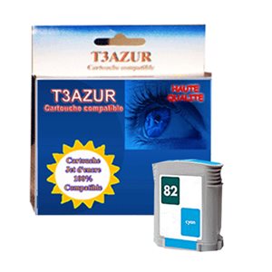 T3AZUR -Cartouche recyclé pour HP n°82XL (C4911A) - Cyan  
