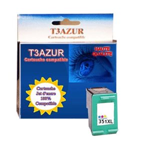 Cartouche compatible avec HP PhotoSmart C4588, C4599, C5200, C5240 remplace HP 351XL - Couleur - 18ml -T3AZUR Cartouche compatible avec HP PhotoSmart C4588, C4599, C5200, C5240 remplace HP 351XL - Couleur - 18ml -T3AZUR