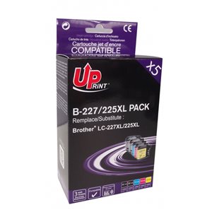 Uprint- Lot de 5 Cartouches compatibles pour Brother LC227 / LC225 XL
