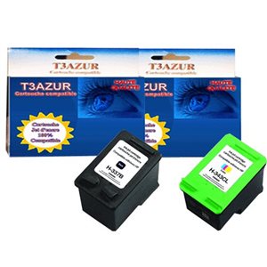 Pack 2 cartouches d'encre N° 337 XL Noir et N° 343 XL Couleur Grande Capacité pour imprimante HP Photosmart 2575
