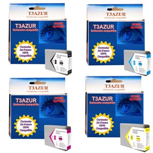 Lot de 4 Cartouches compatibles pour Epson T7911-T7914 XL (avec puce)