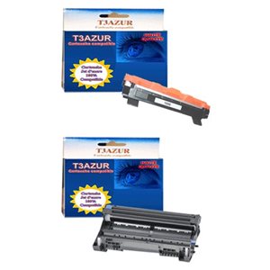 Toner + Tambour compatible Brother DCP-1510, DCP-1512, TN1050, DR1050 – T3AZUR Noir