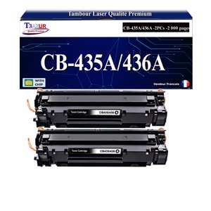 CB435A - Lot de 2 Toner/Laser compatible HP CB435A / CB435
