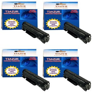 CB435A - Lot de 4 Toner/Laser compatible HP CB435A / CB435