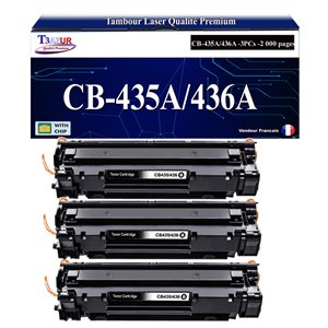 3 Toners compatibles avec HP LaserJet P1566, P1606, P1606dn remplace HP CB278A 78A - 2 000p - T3AZUR