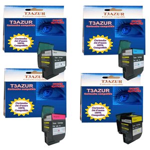 4 Toners Lexmark 0C540H1KG / 0C540H1CG / 0C540H1MG / 0C540H1YG  - Compatible