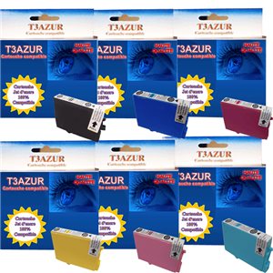 Lot de 6 cartouches compatibles Epson T0487 (Haute Capacité)