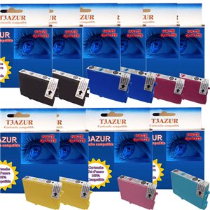 Lot de 10 cartouches compatibles Epson T0481/2/3/4/5/6 (Haute Capacité)