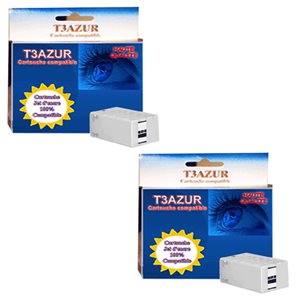 T3AZUR - Lot de 2 Cartouches compatibles Epson T7441XL - Noire