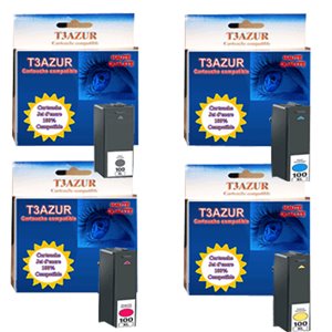 Lexmark 100XL- Lot de 4 Cartouches compatibles Lexmark Prospect Pro200 / Pro205 / S605 