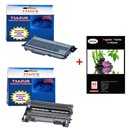 Toner+Tambour compatible Brother TN2120+DR2100+ Pack 20 papiers photos A6 230gr