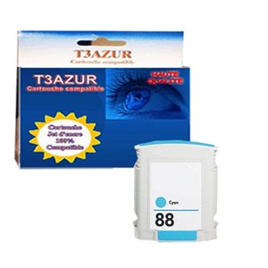 T3AZUR - Cartouche recyclé pour HP n°88XL (C9391AE ) - Cyan  