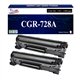 HP 78A / 728  - 2 Toner Canon CRG-728 / CRG 728 - Compatible - 2 100 pages+ Pack de 20 papiers photos A6 Brillant 230gr