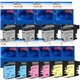 T3AZUR - Lot de 10 Cartouches compatibles pour Brother LC227 / LC225  XL