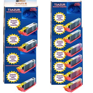 Lot de 23 (8N+3PBk+3C+3M+3Y) cartouches d'encre compatibles Canon PGI-570XL Pixma MG6850 MG5750 MG7753 MG6851 MG5700