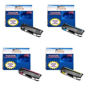 Pack 5 Brother TN325 (BK/C/M/Y) - Supérieure Qualité Toner pour Brother DCP 9055 CDN / 9270 CDN (2N+1C+1M+1Y)