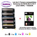 5 Toners génériques CLT404S Bk,C,M,Y pour Samsung XPress C430 C430W C480 C480FN C480W C483W imprimante+ 20f A6 brillantes-T3AZUR