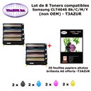 8 Toners génériques CLT404S Bk,C,M,Y pour Samsung XPress C430 C430W C480 C480FN C480W C483W imprimante+ 20f A6 brillantes-T3AZUR