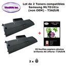 2 Toners génériques Samsung MLT-D101S /ELS pour Samsung ML 2160 2164 2165 2165W 2168w imprimante+20f A6 brillantes-T3AZUR