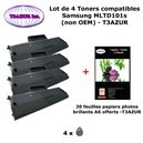 4 Toners génériques Samsung MLT-D101S pour Samsung SCX 3400 3400F 3405 3405F 3405FW 3405W imprimante+20f A6 brillantes-T3AZUR