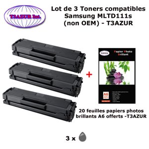 3 Toners génériques Samsung MLT-D111S pour Samsung SL M2020 M2020W M2022 M2022W M2070 M2070 imprimante+ 20f A6 brillantes-T3AZUR 3 Toners génériques Samsung MLT-D111S pour Samsung SL M2020 M2020W M2022 M2022W M2070 M2070 imprimante+ 20f A6 brillantes-T3AZUR