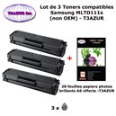 3 Toners génériques Samsung MLT-D111S pour Samsung MFP M2070W M2070W MFP M2078W M2026W imprimante+ 20f A6 brillantes -T3AZUR