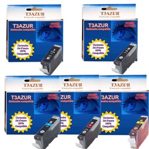 PGI-5/CLI8 - Lot de 5 Cartouches compatibles Canon PGI-5/CLI8
