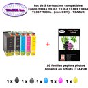 5Pack Compatible EPSON 33XL Cartouche d'encre pour Expression Premium XP 530 540 630 640 635 645 830 90+10f A6 brillantes-T3AZUR