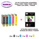 5 Pack cartouche d'encre compatible EPSON T2991 ,T2992 ,T2993 ,T2994 ,T29XL+ 10f A6 brillantes - T3AZUR