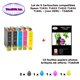 T16XL- 5 cartouches compatibles Epson T1631 T1632 T1633 T1634 pour Epson WorkForce WF2660 2660DWF 2750DWF 2760DWF+10f A6 brillan