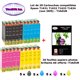 T16XL- 20 cartouches compatibles Epson T1631 T1632 T1633 T1634 pour Epson WorkForce WF2660 2660DWF 2750DWF 2760DWF+20f A6 brilla