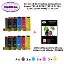 T27XL-10 cartouches compatibles Epson T2711 T2712 T2713 T2714 pour WF 3620DWF 3640DTWF 7110DTW 7210DTW -10f A6 brillantes-T3AZUR