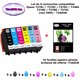 6 cartouches compatibles Epson T3781 T3782 T3783 T3484 T3785 T3786 T37XL pour XP 15000 8500 8505 -10f A6 brillantes -T3AZUR