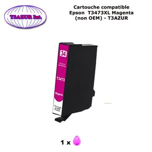 T34XL Cartouche compatible Epson T3473 T34 XL pour Epson WF3720DWF WF3725DWF Magenta - T3AZUR
