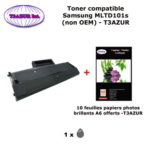  MLTD101S - Toner Samsung compatible ML2160 / ML 2160 -10 papiers photos A6 brillantes -T3AZUR 