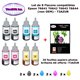 8 flacons compatibles Epson T6641 T6642 T6643 T6644 T66XL pour Epson Ecotank ET L1300 L1455 L200 L210 -20f A6 brillantes -T3AZUR