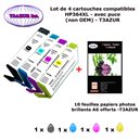 4 cartouches compatibles HP364XL pour Premium C309A C310 eAIO 2011 Value Edition 2011 Photosmart Pro B8550-10f A6 brillan-T3AZUR
