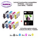 8 cartouches compatibles HP364XL pour HP Photosmart 5525 6510 6510 6520 6525 7510 7520 B010A eStation -10f A6 brillantes-T3AZUR
