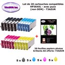 20 cartouches compatibles HP364XL pour HP Photosmart 5525 6510 6510 6520 6525 7510 7520 B010A eStation -10f A6 brillantes-T3AZUR