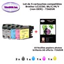5 cartouches compatibles LC223XL pour Brother Business Smart MFCJ5320DW MFCJ5620DW MFCJ5720DW+10f A6 brillantes -T3AZUR