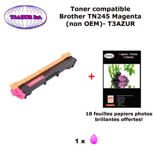 Toner compatible TN245M pour imprimante Brother DCP 9015CDW 9020CDW HL 3140CW 3150CDW 3170CDW+ 10f A6 brillants - T3AZUR  Toner compatible TN245M pour imprimante Brother DCP 9015CDW 9020CDW HL 3140CW 3150CDW 3170CDW+ 10f A6 brillants - T3AZUR