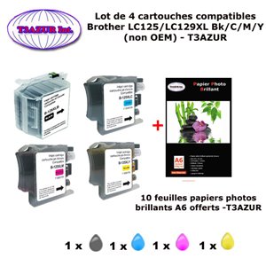 LC129/LC125 XL - Lot de 4 Cartouches compatibles pour Brother MFC-J6720DW / MFCJ6720DW / MFC J6720DW