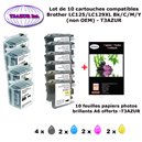 LC129/LC125 XL - Lot de 10 Cartouches compatibles pour Brother LC-129/ LC-125 / LC 129/ LC 125 XL