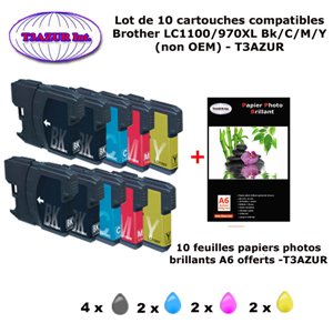 Lot de 10 cartouches compatibles Brother LC985 XL