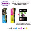 20 cartouches compatibles LC1240 XL pour Brother MFC J430W J5910DW J625DW J6510DW J6710DW J6910DW J825DW+20f A6 brillantes -T3AZ