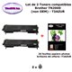 2 Toners compatibles TN2000, TN2005 pour imprimante Brother DCP 7010, 7010L, 7020, 7025+ 10f A6 brillants - T3AZUR 