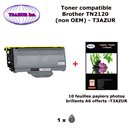 Toner compatible TN2120 pour imprimante Brother DCP 7030, 7040, 7045N + 10f A6 brillants - T3AZUR 