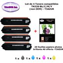 PACK 4 Toners Brother TN328 BK,C,Y,M pour imprimante Brother DCP9270CDN,HL 4570CDW,4570CDWT, MFC9970CDW+20f A6 brillants-T3AZUR 