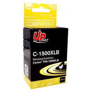 Uprint -Cartouche générique Canon PGI-1500XL Noire (avec puce)